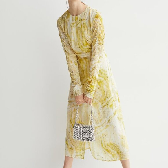 Wrap Dress - Yellow/Patterned - Picture 1 of 3